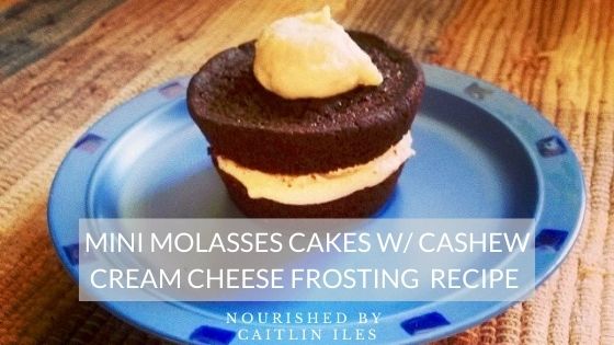 Mini Molasses Cakes with Coconut Cashew Cream Cheese Icing Recipe