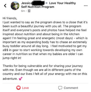 Nutrition Program Testimonial