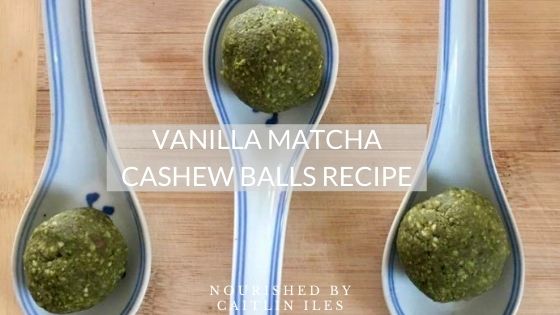 Paleo & Vegan Vanilla Matcha Cashew Bombs Recipe